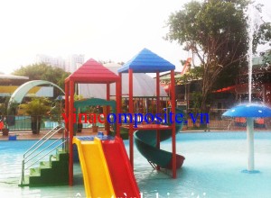 cầu trượt hồ bơi máng xoắn