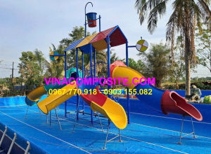 Bộ máng trượt nước hồ bơi bạt