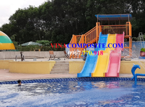 Máng trượt hồ bơi trẻ em 3 làn 