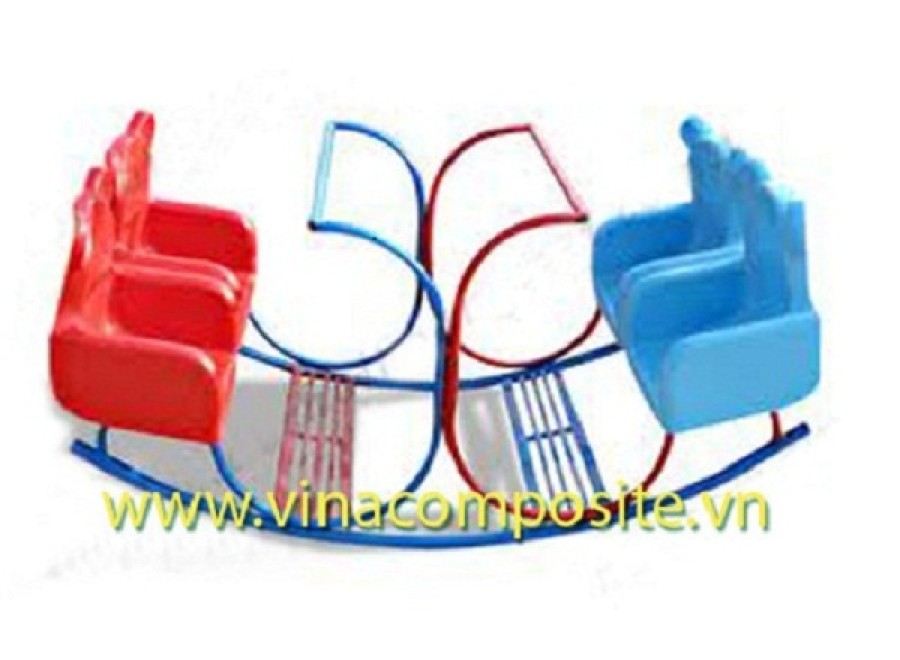 Bập bênh 4 ghế đối diện đế sắt cong