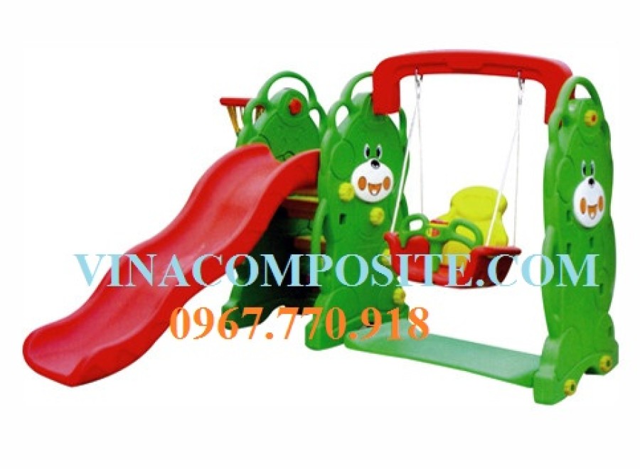 Bộ cầu trượt kết hợp xích đu mini