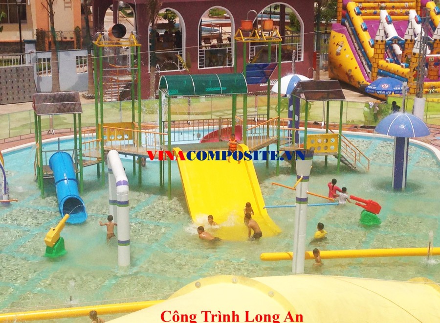 Cầu tuột liên hoàn sân chơi nước 