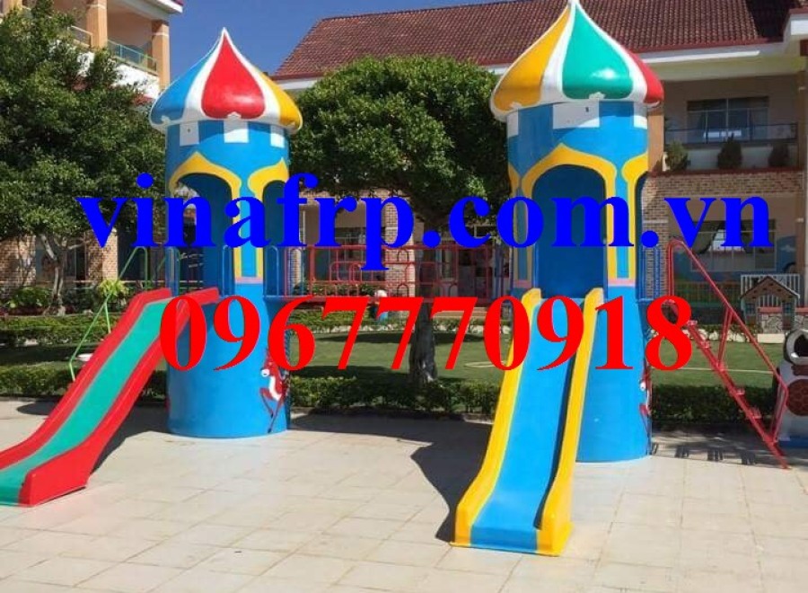Bộ cầu trượt mầm non đơn giản giá rẻ
