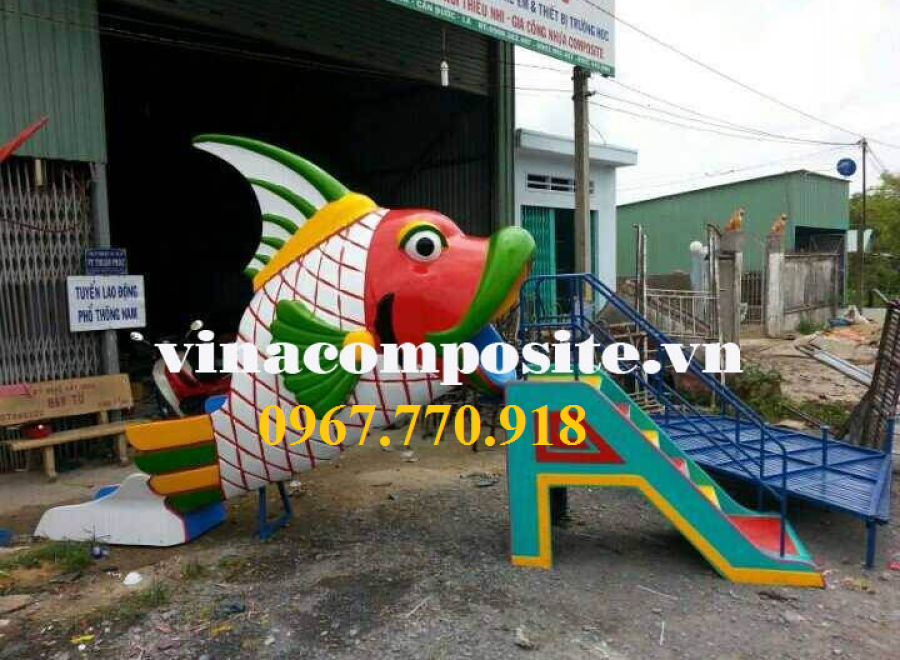 Cầu trượt cá chép bằng nhựa Composite