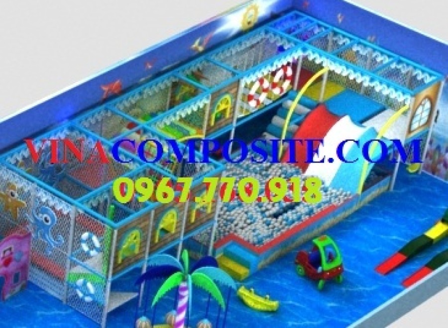 Cầu trượt liên hoàn nhà bóng cho bé, bộ liên hoàn trong nhà