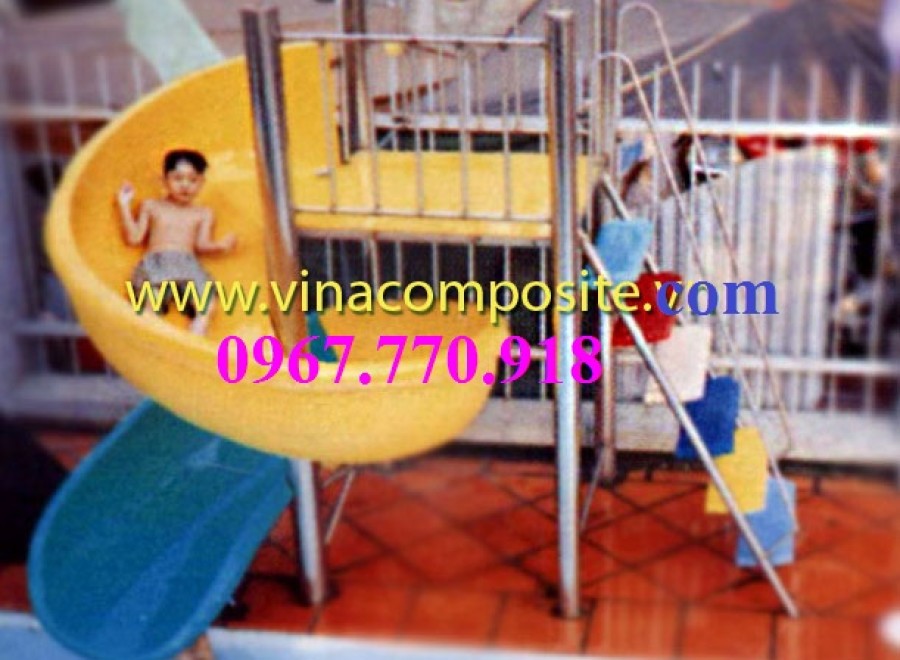 Cầu trượt máng xoắn 1 vòng trẻ em