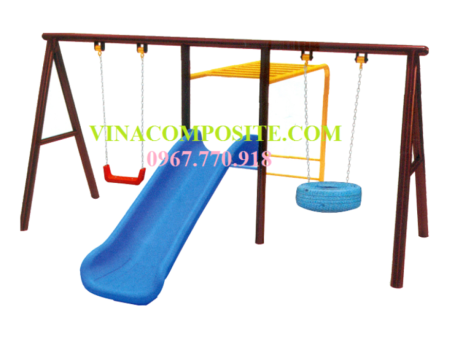 Cầu trượt xích đu mầm non