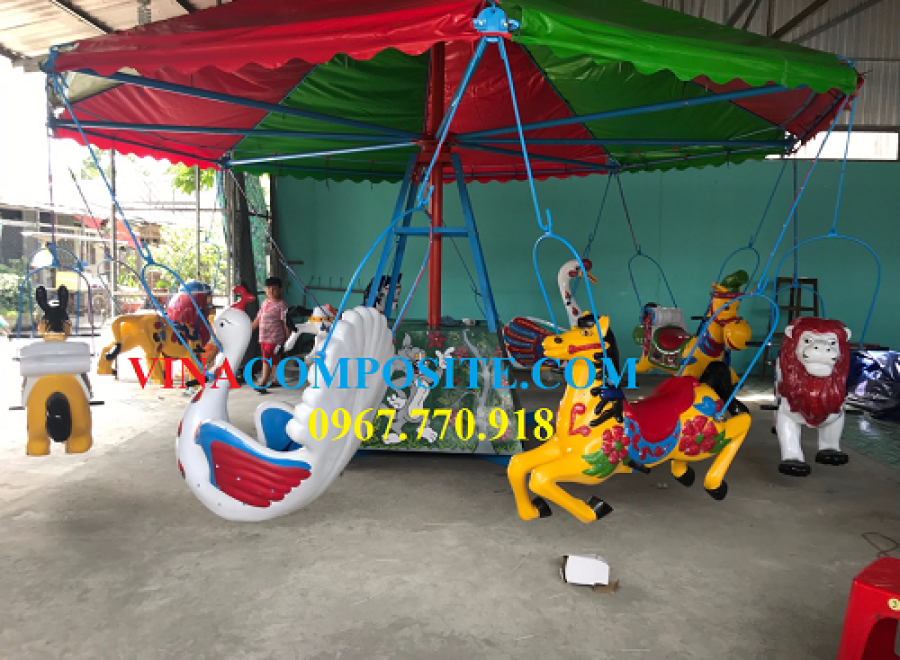 Đu quay ngựa trẻ em 8 con thú treo