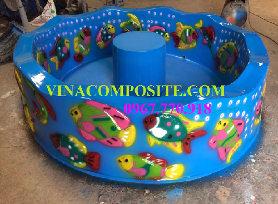 Hồ câu cá  nhựa trẻ em hình tròn, bồn câu cá nhựa trẻ con