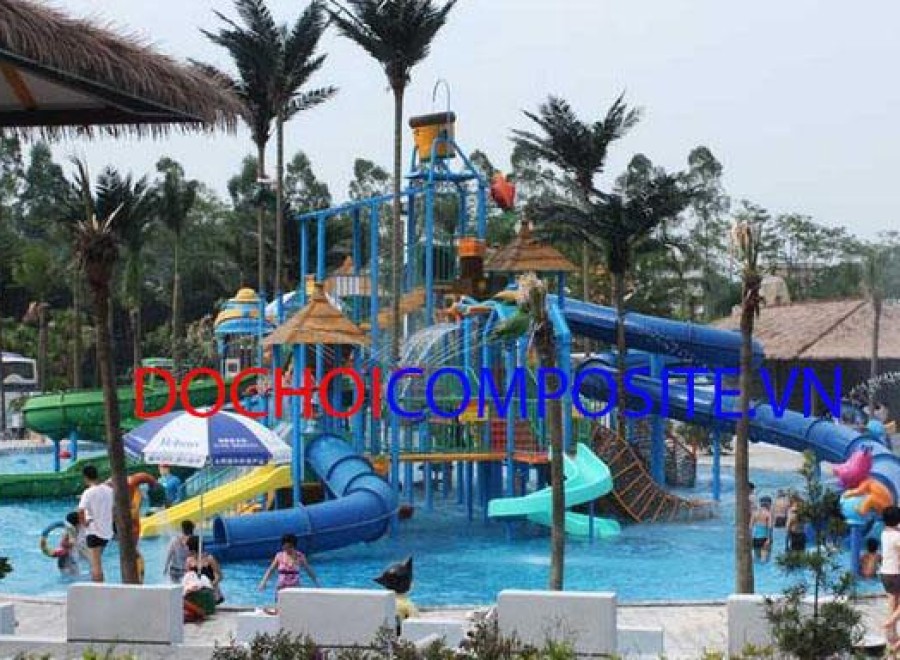 Liên hoàn cầu trượt nước hồ bơi 