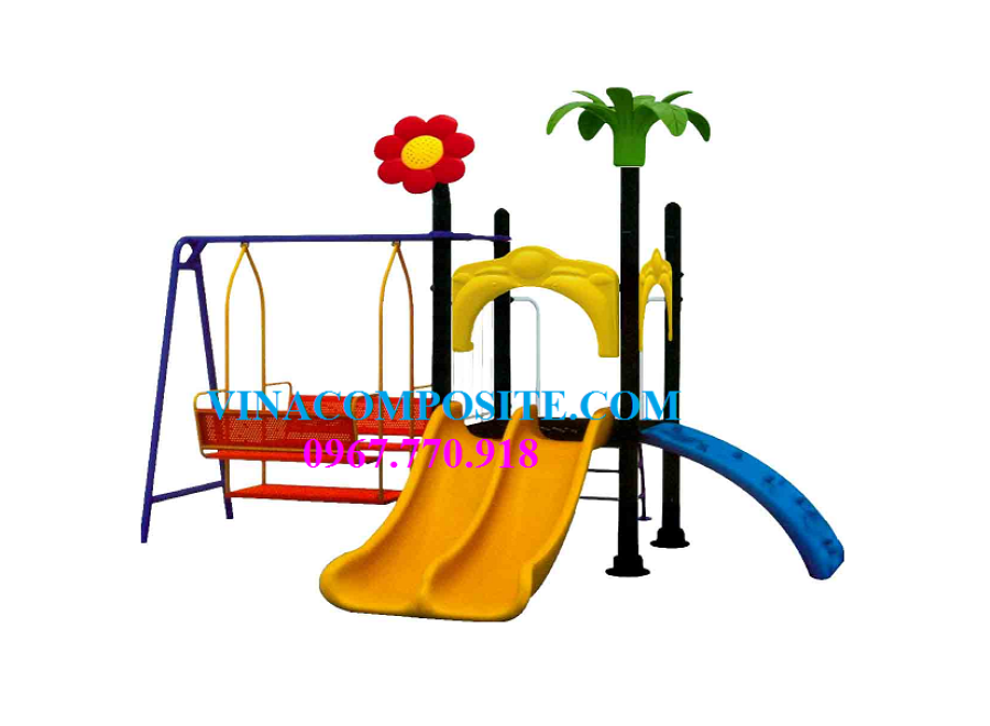 Liên hoàn máng trượt xích đu mini