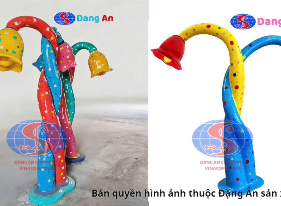 Nụ hoa đôi phun nước, thiết bị sân chơi nước